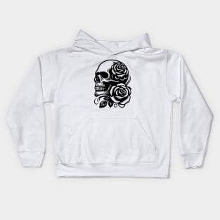 skull roses design Kids Hoodie